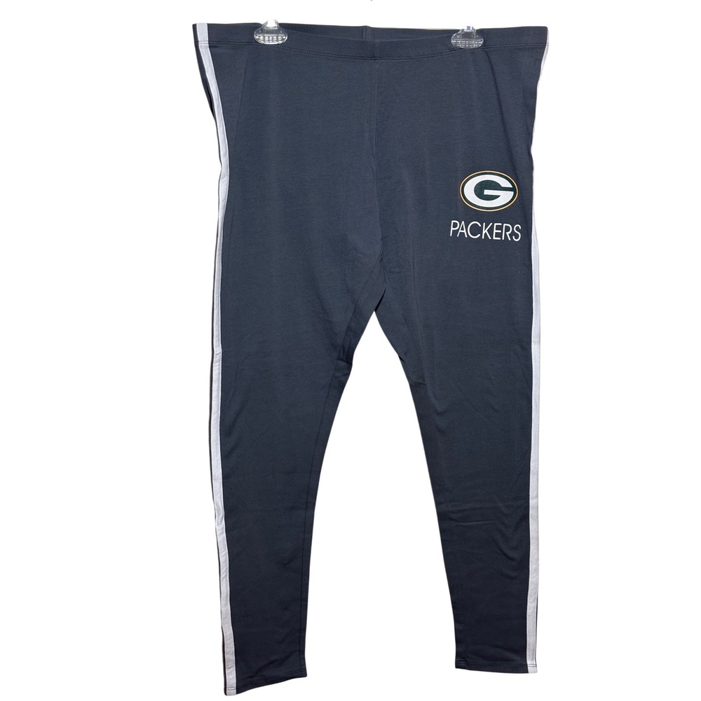 NFL Green Bay Packers Leggings‎ Women XL Gray Side Stripe Sleepwear Good cotton - Picture 2 of 11